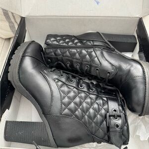 G by Guess Black Combat & Moto Boots